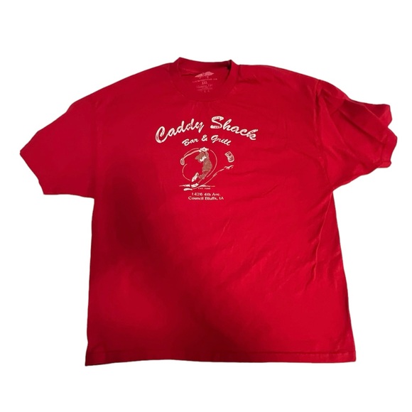 Dive Bar Shirt Club T-Shirt Caddy Shack B&G Council Bluffs, IA Men's XXL Red - Picture 1 of 4